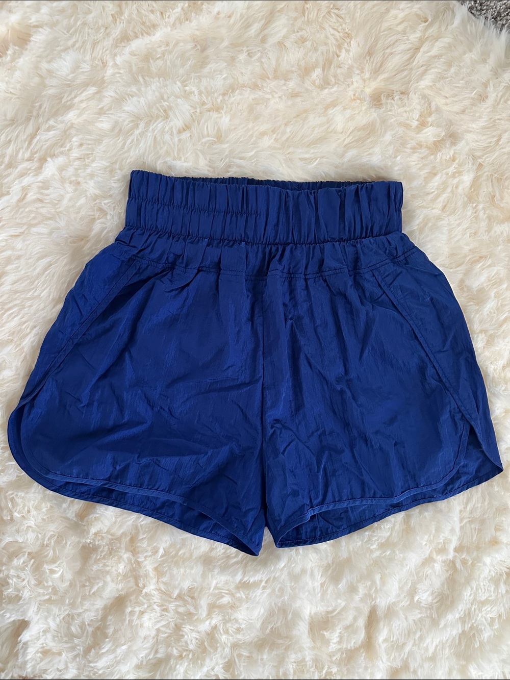 High-Waist Athletic Shorts in Royal Blue